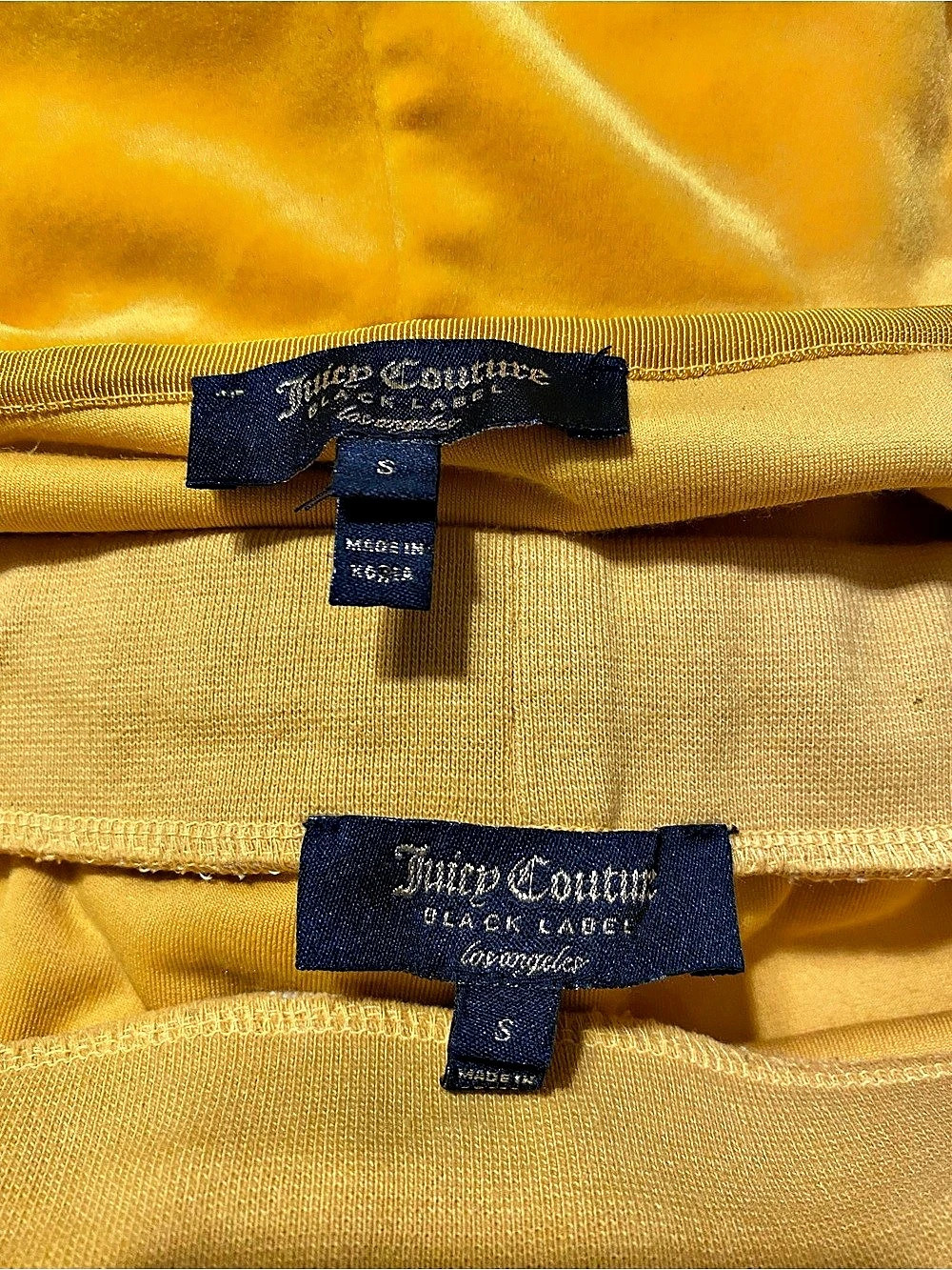 Juicy Couture Black Label Velour Tracksuit Set Yellow Small - Picture 5 of 5